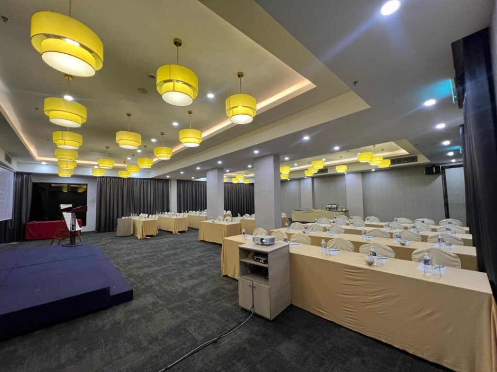Living Hall II at Livingston Hotel Sandakan highlighting interior details, pillars, and event setup